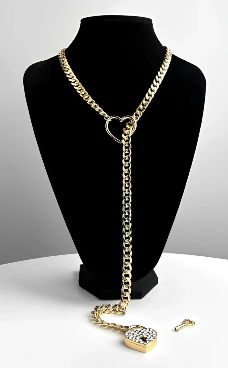 LoveChain™ - Crystal Gold Heart Lock